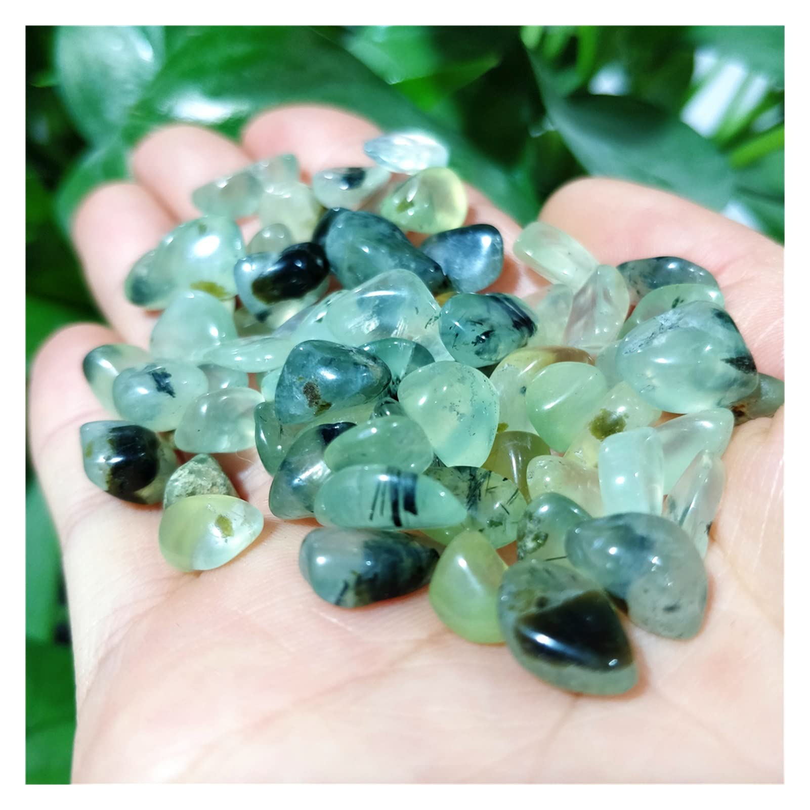 Piedra de UVA Brillante y translúcida Natural, Grava de Cristal, Adorno de Acuario, gelatina, Verde Manzana for decoración del hogar MZOGODWI (Size : 500g)
