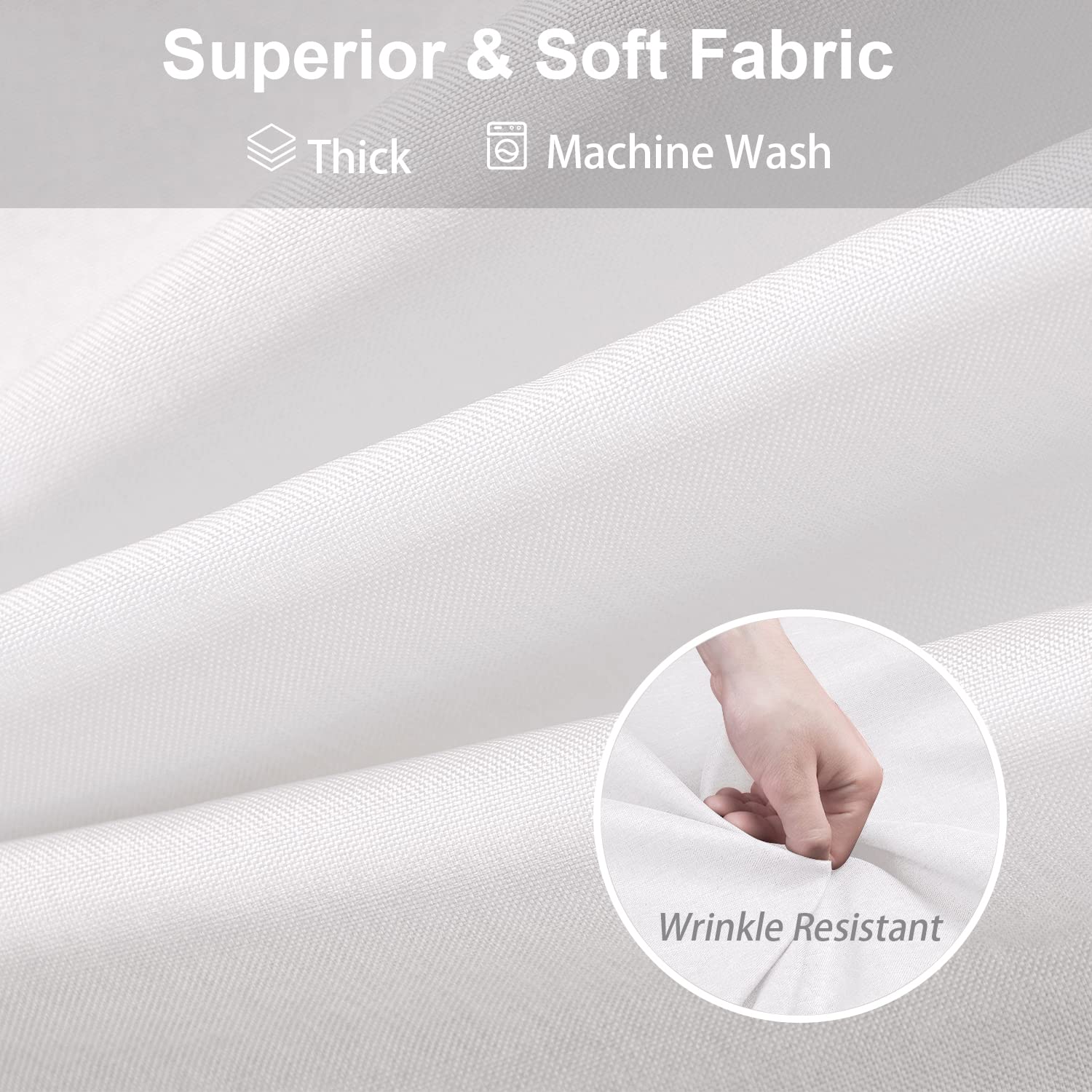 Shower Curtain for Bathroom with Metal Hooks Linen Fabric Shower Curtain Heavy Duty Bath Curtain for Wet Room Bathtub Shower Stall Hotel Quality - Image 2