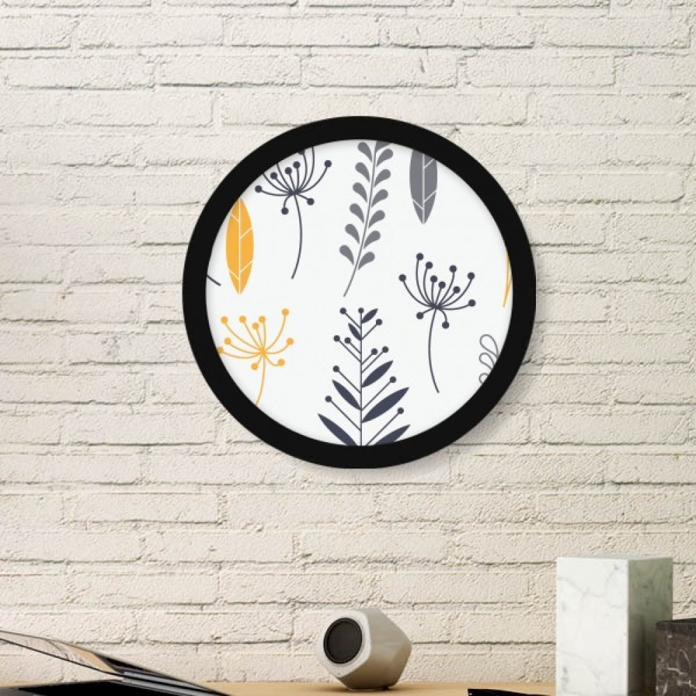 Cadre photo rond bois noir spécimen feuille fleur plante peinture DIYthinker