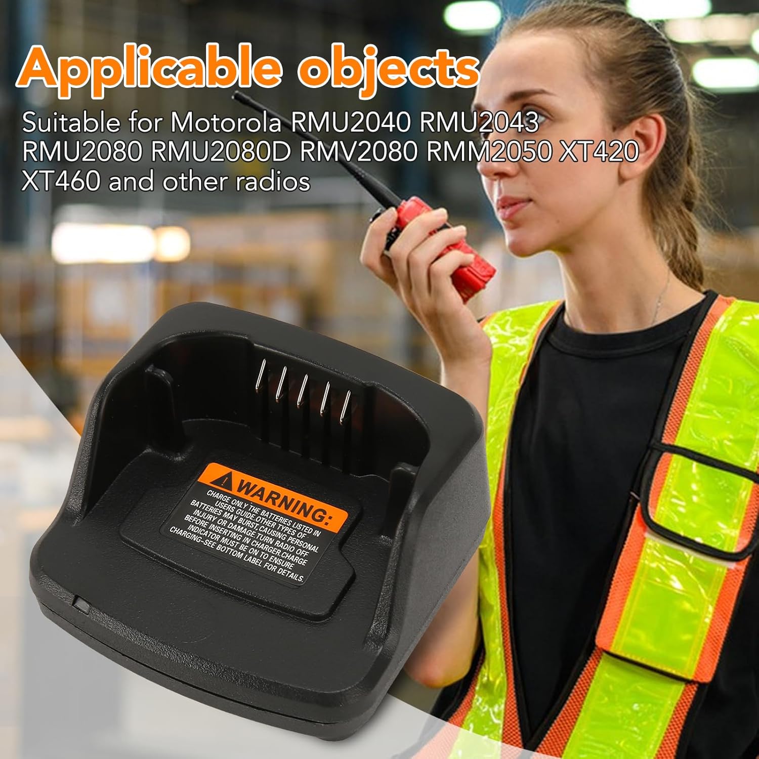 Two Way Radio Charging Base with Indicator, US Plug 100-240V, for RMU2040 RMU2080 RMU2080D Radios and PMLN6394 Charger