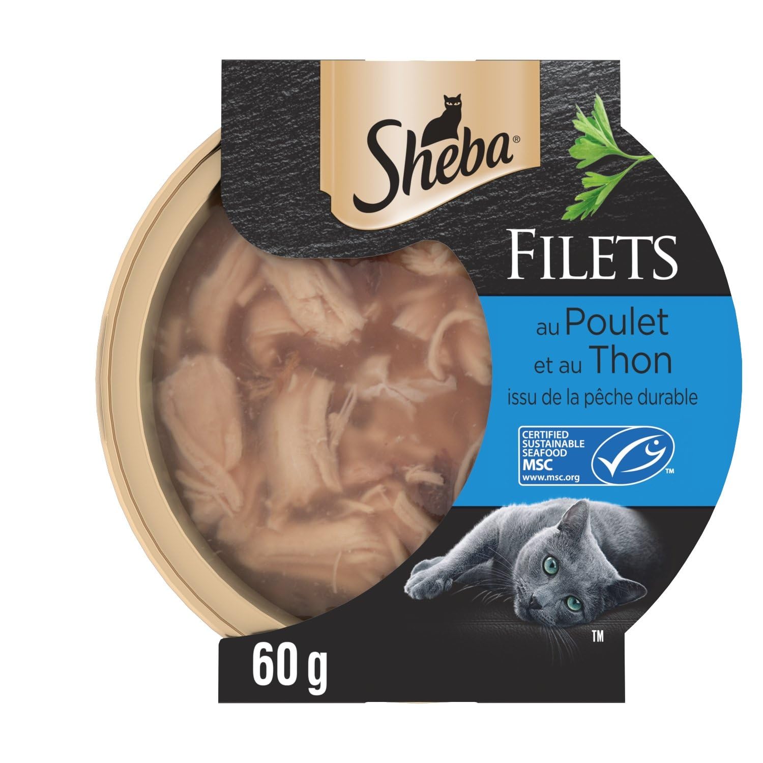 Pâtée pour Chat Adulte Filets Poulet Thon Sheba - la barquette de 60g Lot De 8 - par Lot