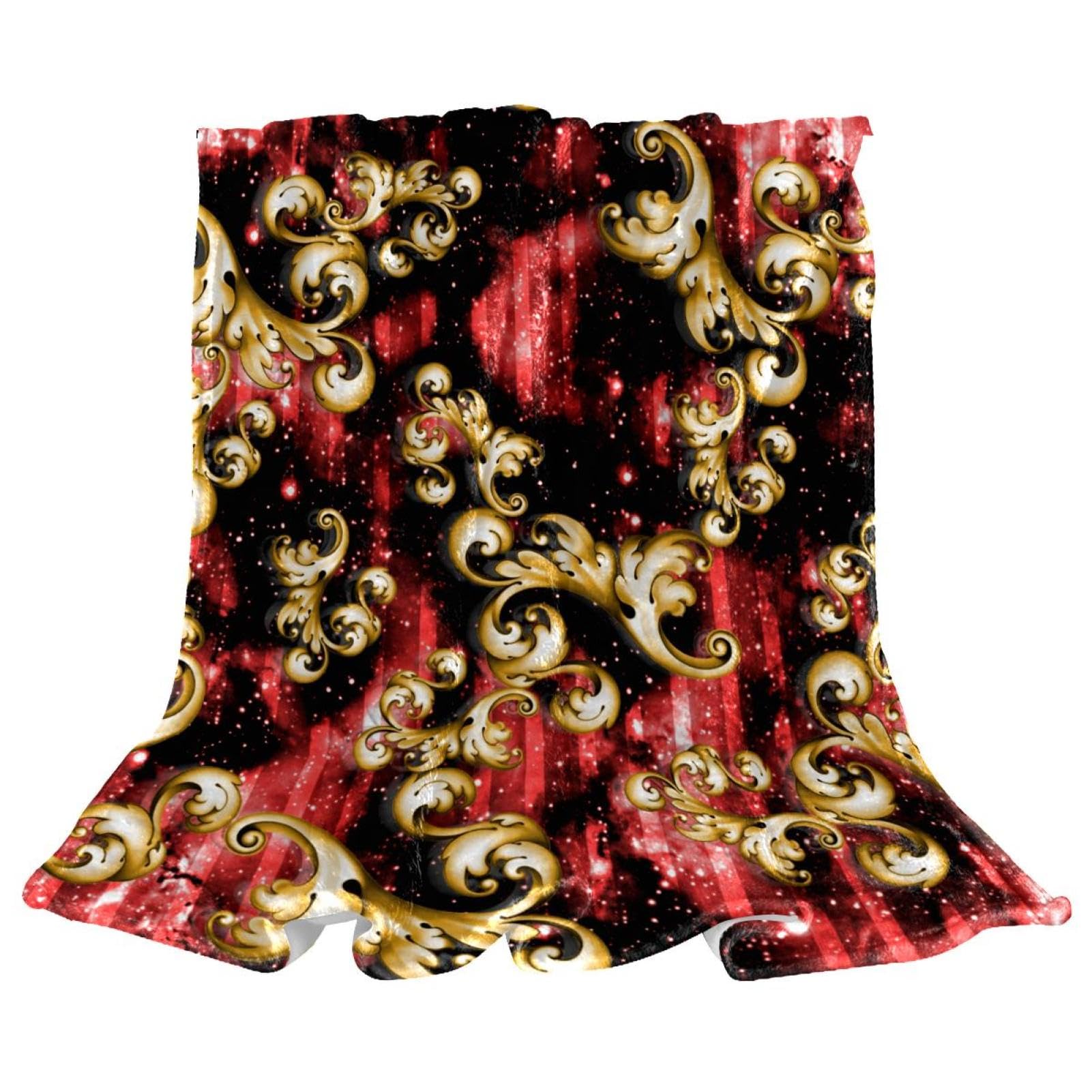 Couverture polaire floral abstrait haut de gamme, plaid doux et chaud pour lits