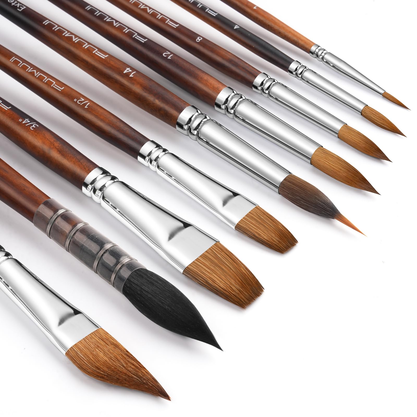 ブリュール　ArtePura Amazon.com: Watercolor Brushes Professional, Fuumuui 9pcs