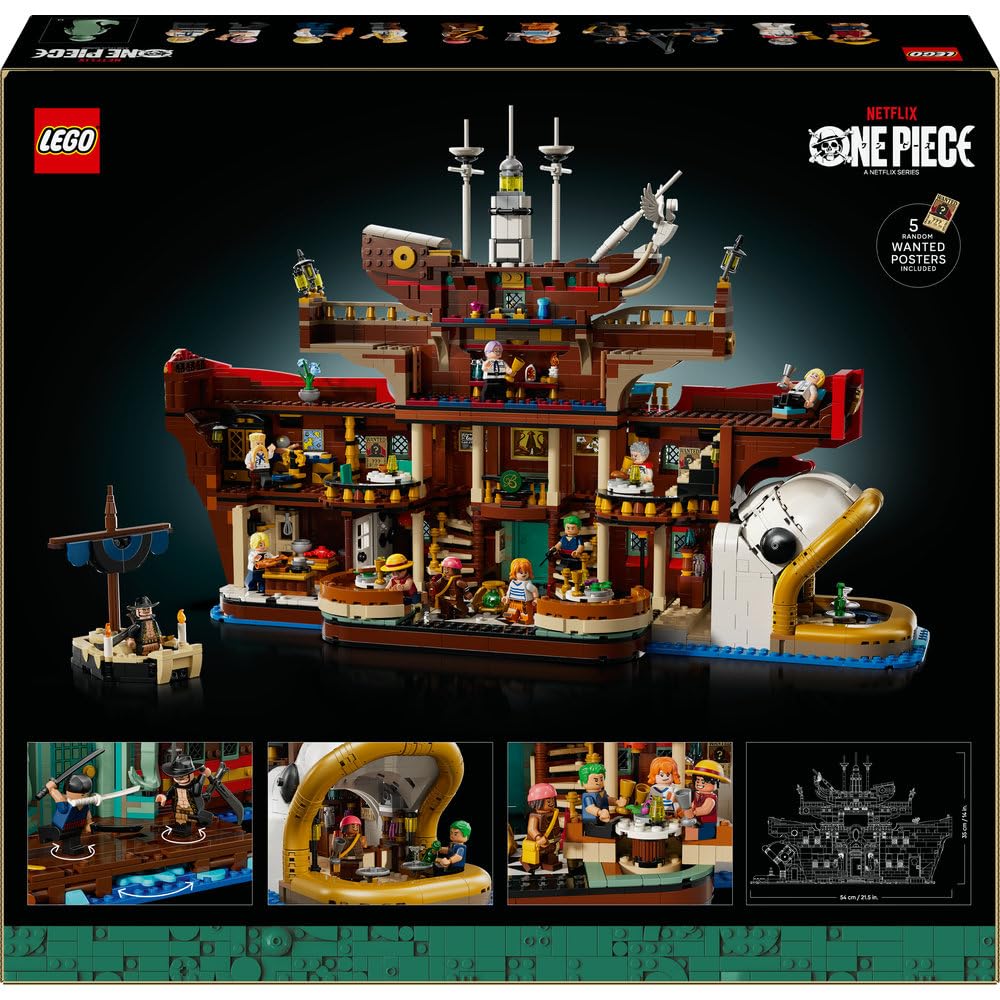 LEGO ONE PIECE Pływająca restauracja Baratie 75640 | Restauracja Baratie, zestaw dla dorosłych, prezent dla fana ONE PIECE, model do ekspozycji, 3402 elementy