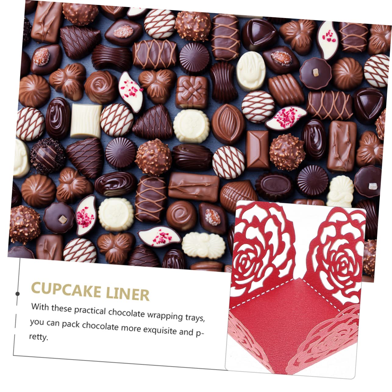 Kisangel 200pièces Caissettes à Chocolat Papier avec Motif Fleur Décoratif pour Mariage Et Fête De Chocolat Et Élégantes