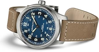 Hamilton H70545540 Men's Wristwatch, Khaki, Field Titanium, Auto, 1.7 inches 42 mm, Analog Blue Dial