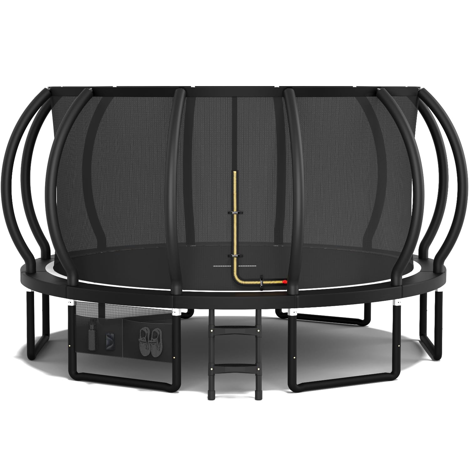 Devoko Trampolin Outdoor Ø 228/305/366/427 cm, vom TÜV Rheinland GS-Zertifikat, Kindertrampolin Gartentrampolin mit Sicherheitsnetz, Rundes Riesentrampolin mit Leiter und Schuhbeutel