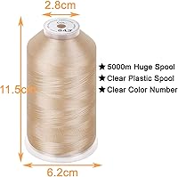 Vista 38 de New brothread - 2 Huge Spools 5000M Each Polyester Embroidery Machine Thread 40WT for Commercial and Domestic Machines - White