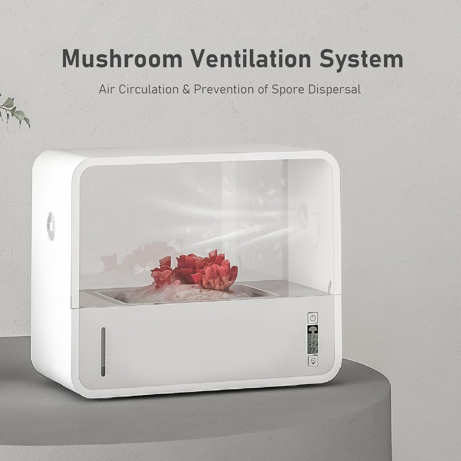 Luqeeg Smart Mushroom Growing Tent Kit, Transparent Soilless Automatic Large Still Air Mushroom Box Planting Tent with LED Lighting for Spores Horticulture Supplies