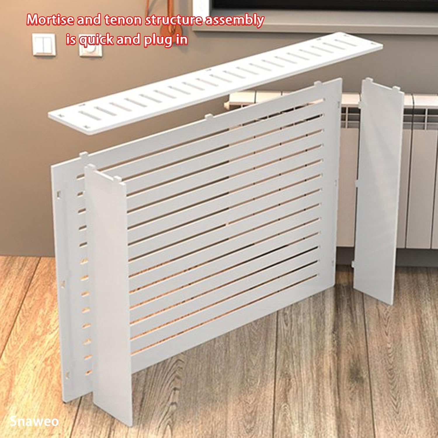 Radiator Covers for Home, MDF Heating Cover Cabinet, Radiator Cover Protective Heating Cabinet Storage Shelf Space, Heating Cabinet Shelf, for Home and Office, Horizontal Design(60x70x25cm)