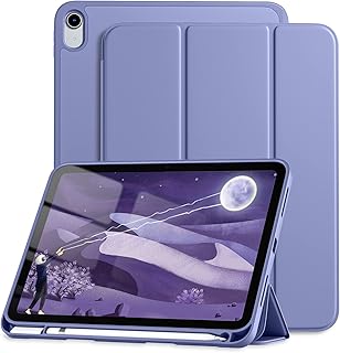 Dirrelo Compatible with iPad 10th Generation Case 2022, Soft TPU Protective Case with Pencil Holder, Trifold Stand Case Designed for iPad 10.9 Inch, Auto Sleep/Wake Cover, Blue Purple