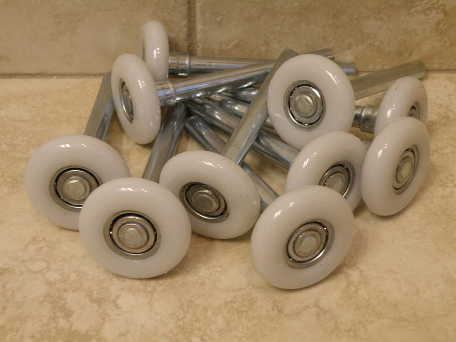 12 Pack Premium Garage Door Rollers, wheels White Nylon