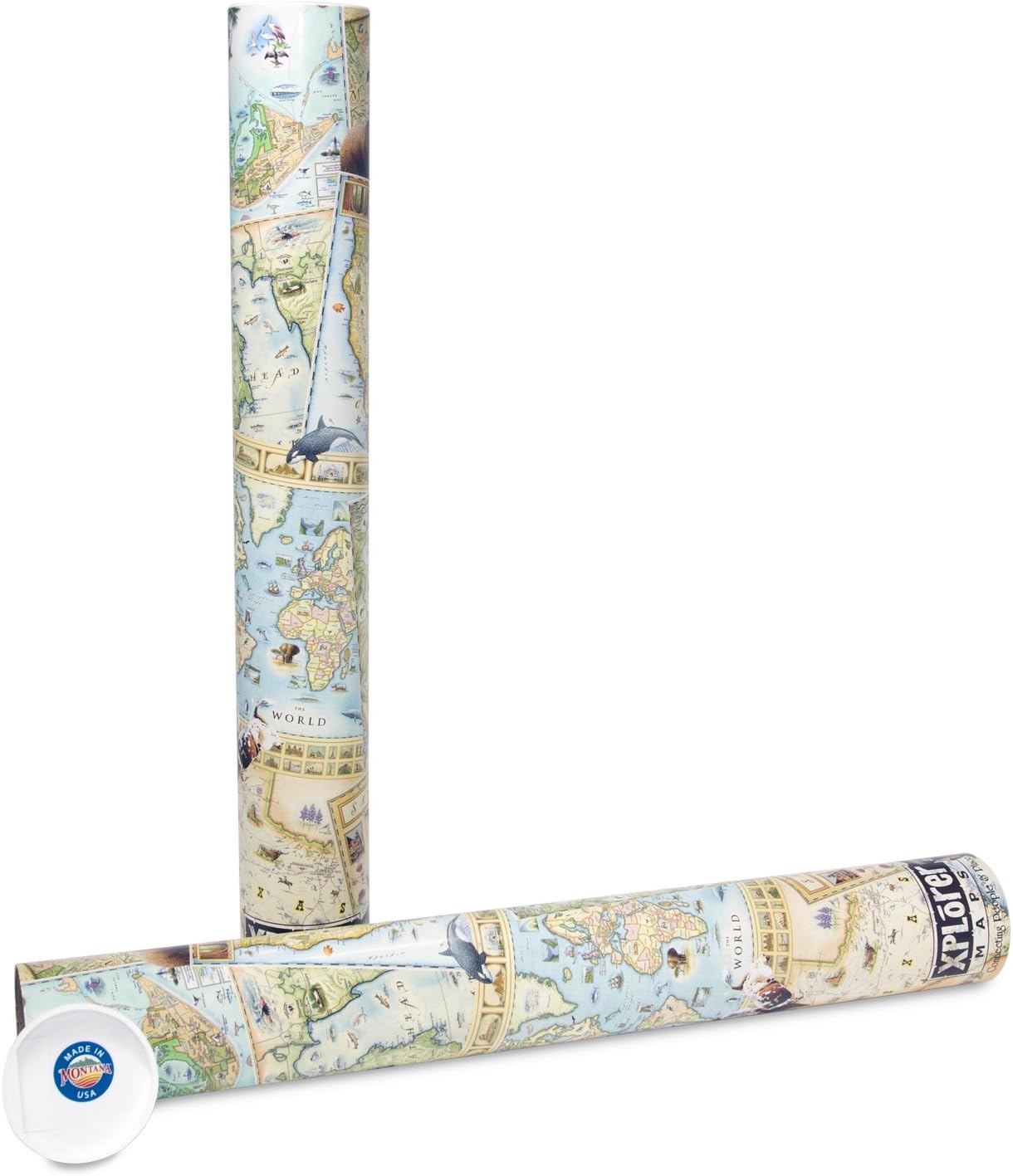 Xplorer Maps Hawai'i Islands Map Poster – 24x18 Vintage-Style Lithographic Print with Soy-Based Inks – Made in USA
