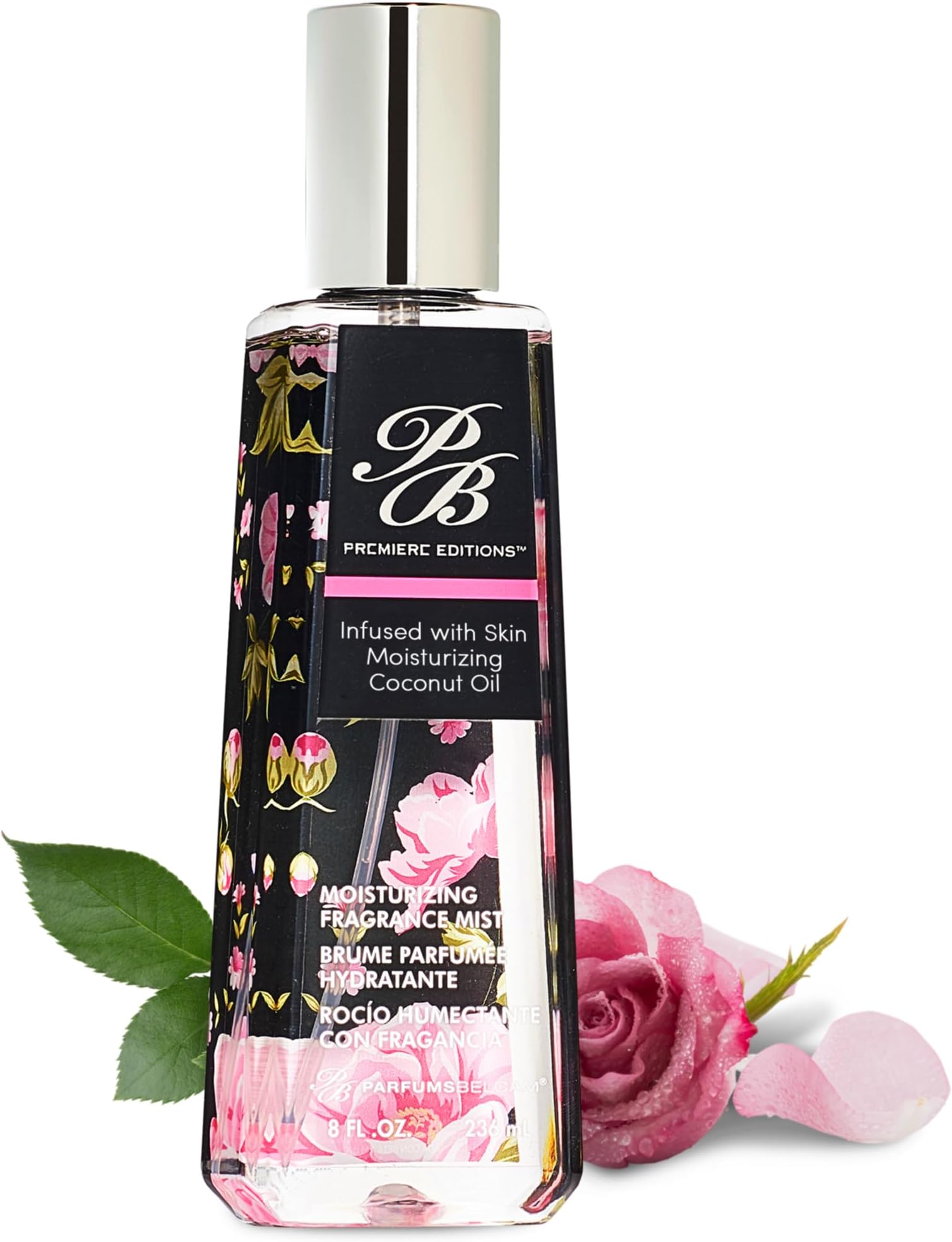 PB ParfumsBelcam Premiere Editions Moisturizing Fragrance Mist for Women – Fruity Floral Scent with Red Berries, Peony & Soft Florals – Hydrating Body Spray with Coconut Oil & Vitamin E, 8 Fl Oz
