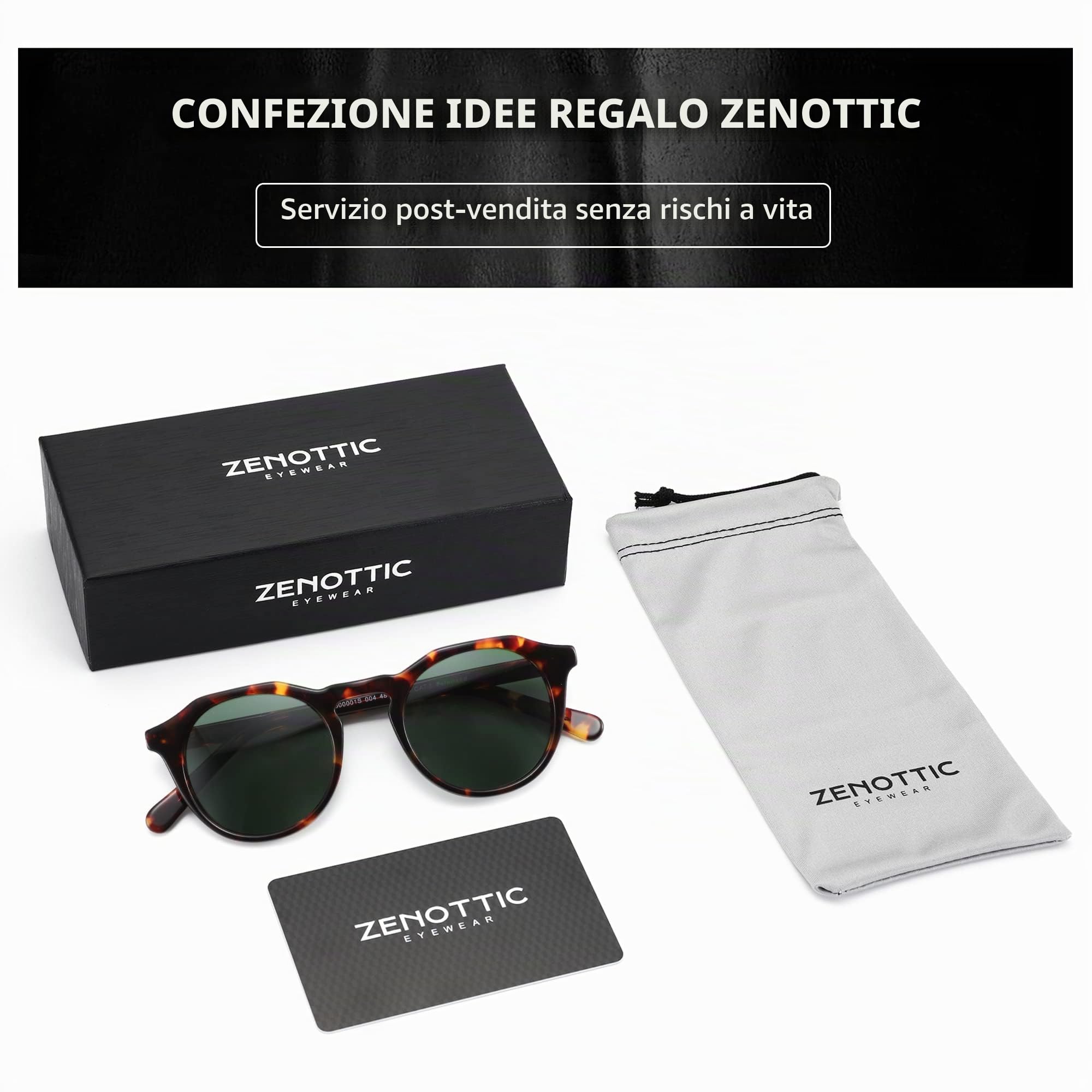 ZENOTTIC Occhiali da Sole Rotondi Vintage Polarizzati per Uomo e Donna con Protezione UV400