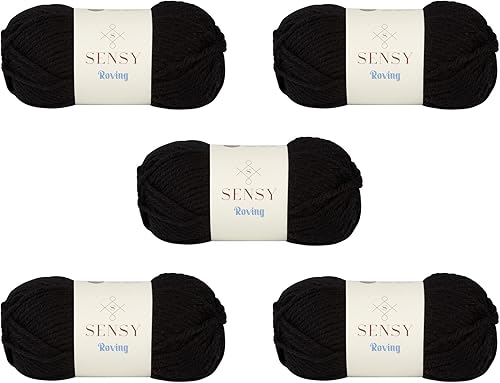 Vista 118 de 3 madejas de hilo Sensy Roving, 3.5 onzas, 132 yardas, calibre 5 voluminoso (Lily Pad)