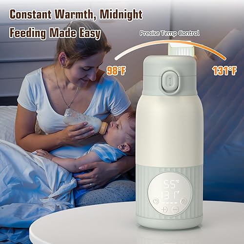 Miniatura 6 de Calentador de botellas portátil para leche materna, fórmula o agua, gran capacidad, 100 W, calentamiento rápido y control preciso de temperatura,