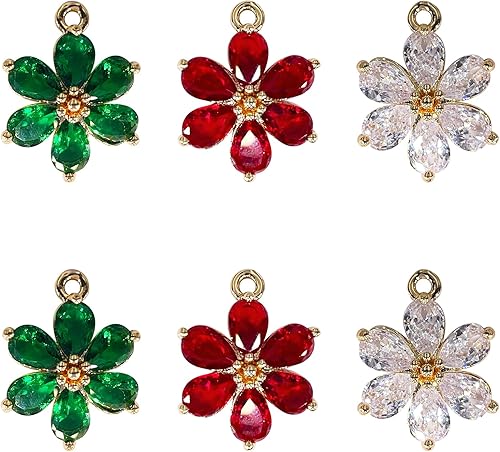 Dijes de latón chapados en oro de circonita de cristal para hacer joyas, pulseras, collares, aretes, colgantes, suministros de manualidades,