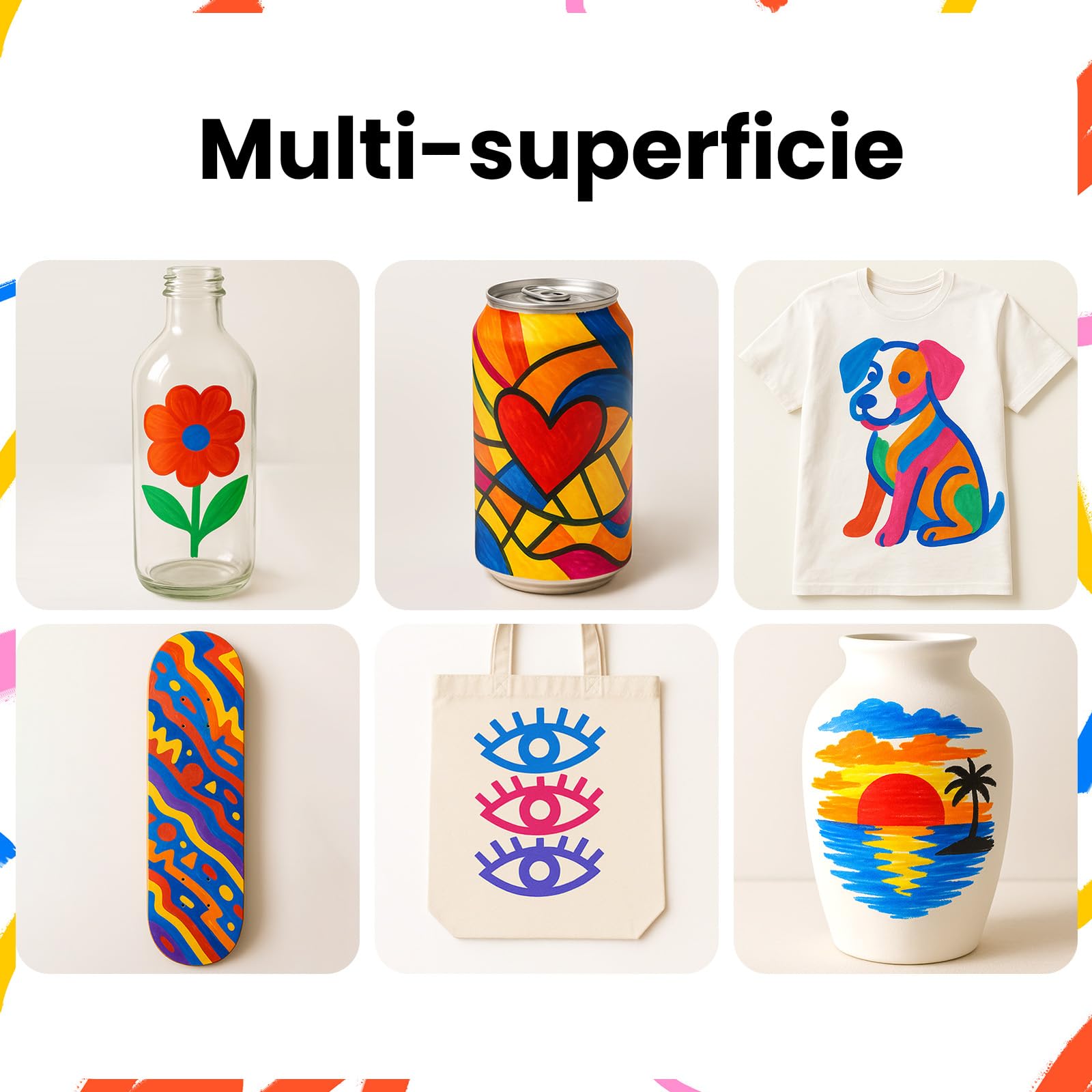 ZENO Pennarelli Acrilici Jumbo – 12 Colori Vivaci, Punta Chisel 3-in-1 da 15 mm, Pennarelli Vernice Waterproof per Legno, Sassi, Tessuto, Vetro, Poster, DIY, Bambini e Artisti