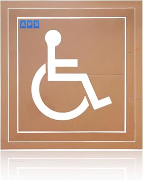 APS 24 "استنسل لوقوف السيارات للمعاقين - طقم مكون من 3 قطع للوط والجراج | متوافق مع ADA | استنسل الرصيف لجميع الأسطح | صنع في الولايات المتحدة الأمريكية باستخدام الورق المقوى المعاد تدويره