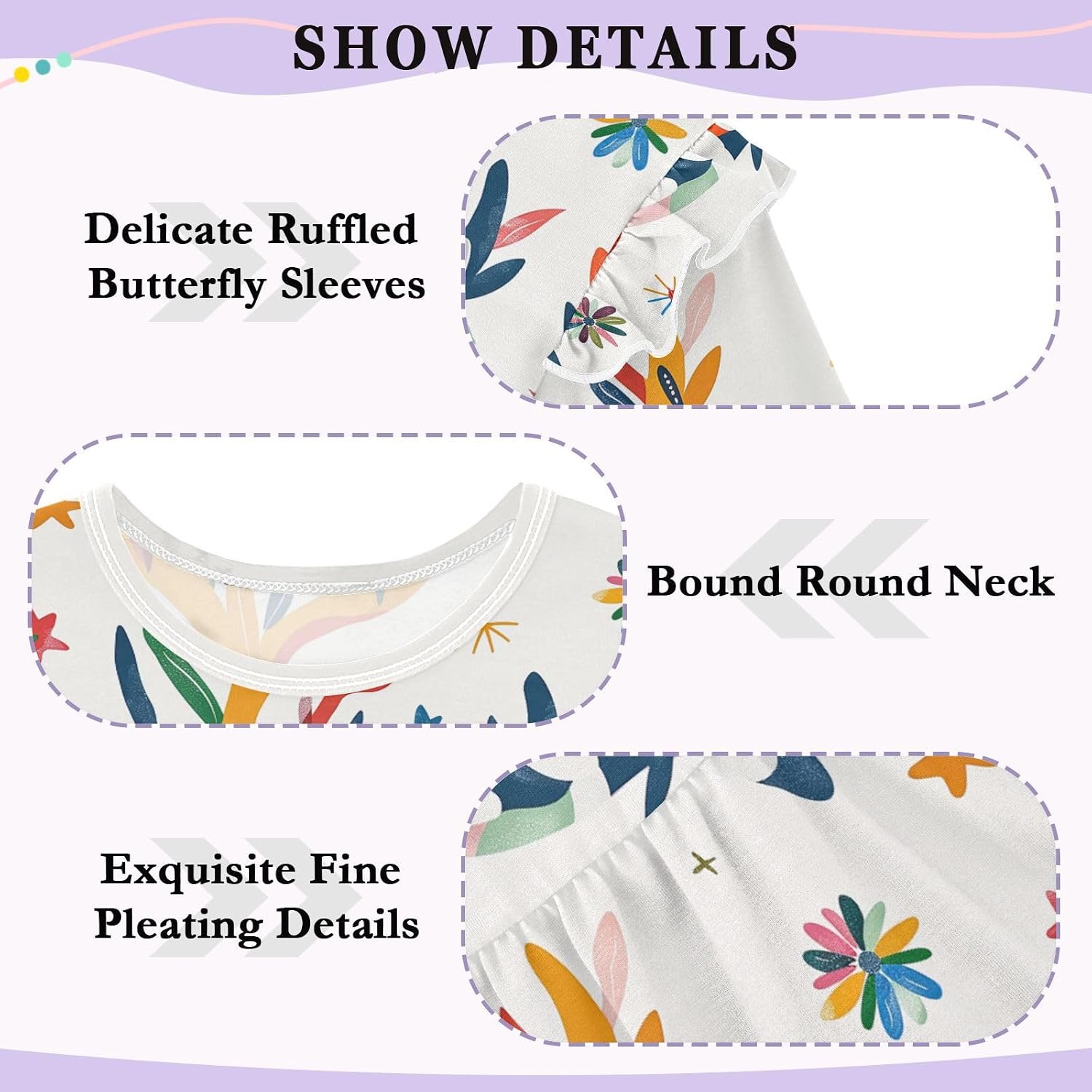visesunny Toddler Clothes for Girls Antler Leaf Flower Long Sleeve Fall Shirts Cotton Top with Ruffle Collar