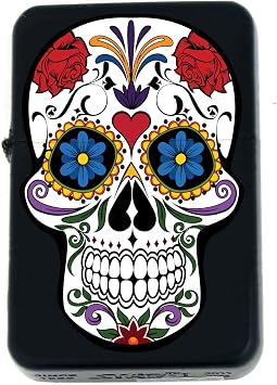 Custom Suger Skull - Available UV Color Printed Unique Collectible s Infinity Black Matt Windproof Lighters! N Lover SK-2 - Christmas, Halloween & Valentines Day Gift