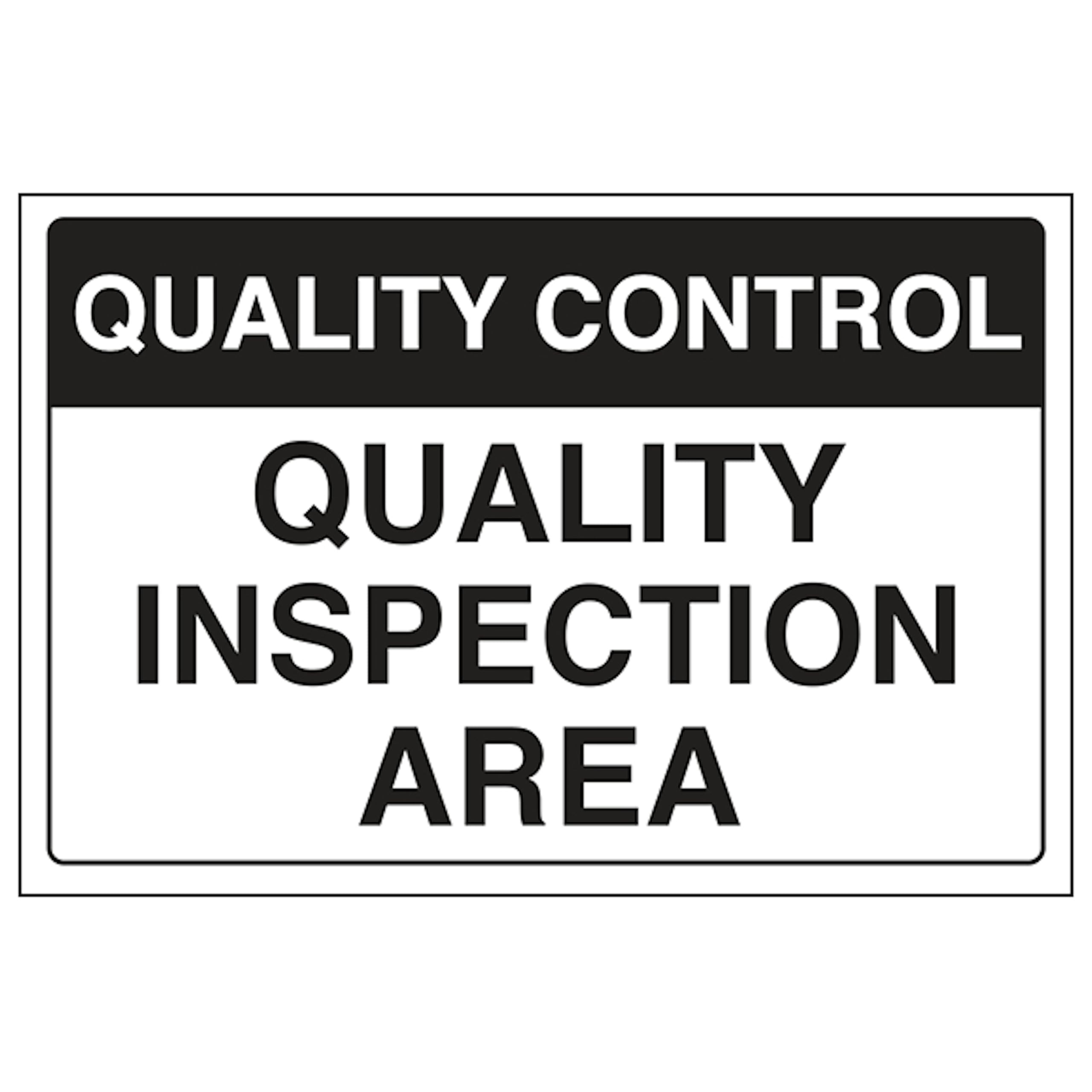 V Safety Quality Control - Quality Inspection Area 400 x 300 mm - 3mm Aluminium Composite Safety Sign