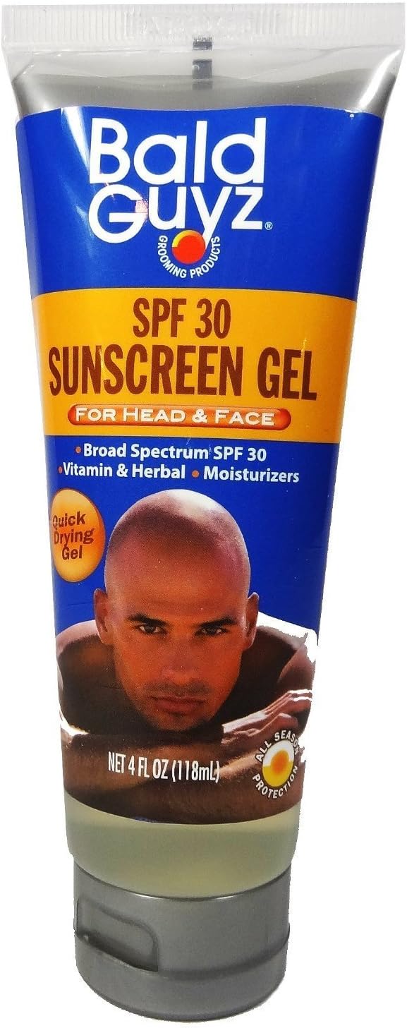 Bald Guyz Original SPF 30+ Sunscreen Sweat Resistant Quick Drying Gel, 4 fl oz