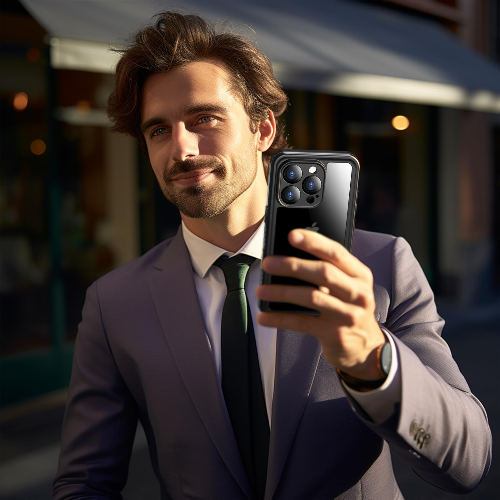 Oneagle Funda impermeable para iPhone 16 Pro Max, protector de pantalla integrado, IP68 bajo el agua, 12 pies, grado militar, a prueba de golpes, a prueba de polvo, cuerpo completo de 360°, funda