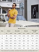 Vista 6 de COOFANDY Suéter de cuello alto falso para hombre, de manga corta, color sólido, básico, ajustado, de punto