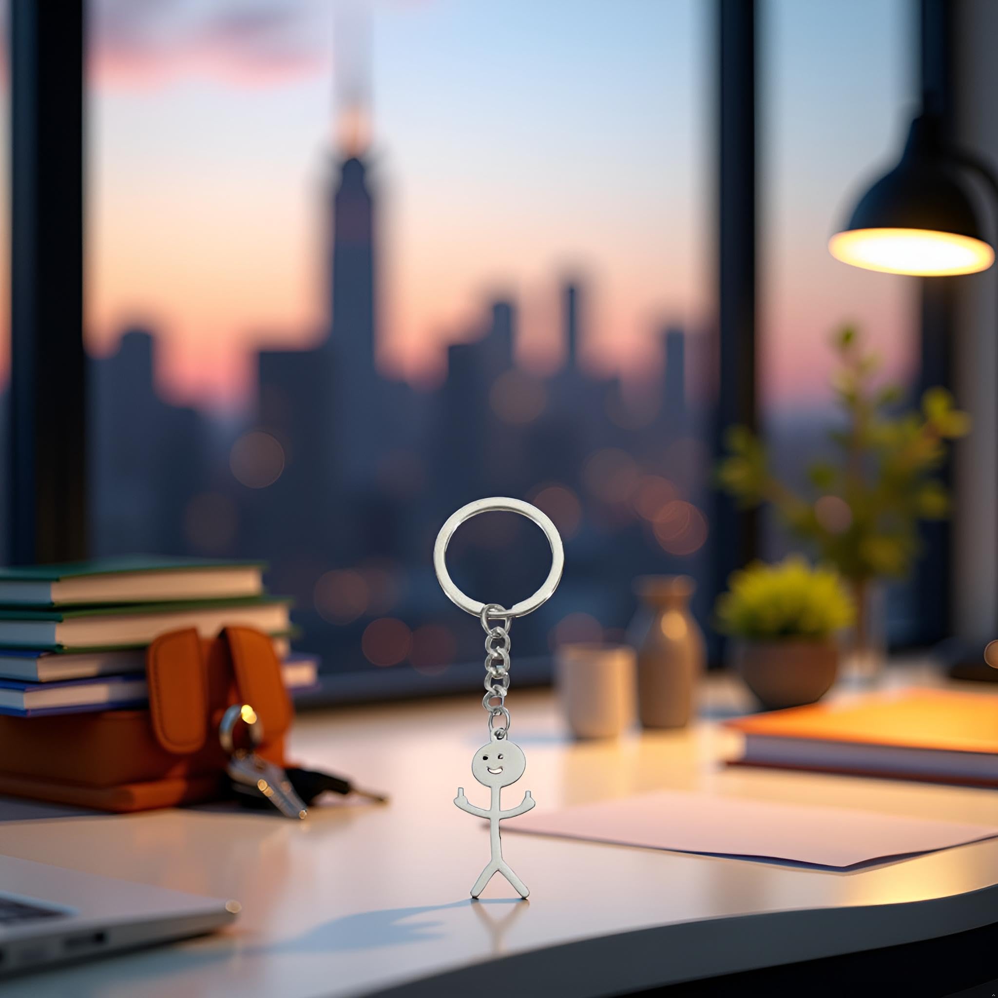 1Pc Silver Stainless Steel Funny Doodle Keychain Finger Pendant Keyring Long Distance Friendship Jewelry Gift for Men Women Keyrings, Keychains and Charms,Clothing, Shoes and Jewelry Accessories,