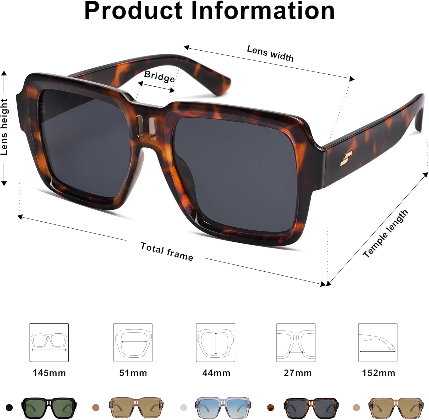 SOJOS Retro Square Polarized Sunglasses for Women Men Trendy Large Frame Sun Glasses Designer Inspired Shades SJ2320 - Image 5