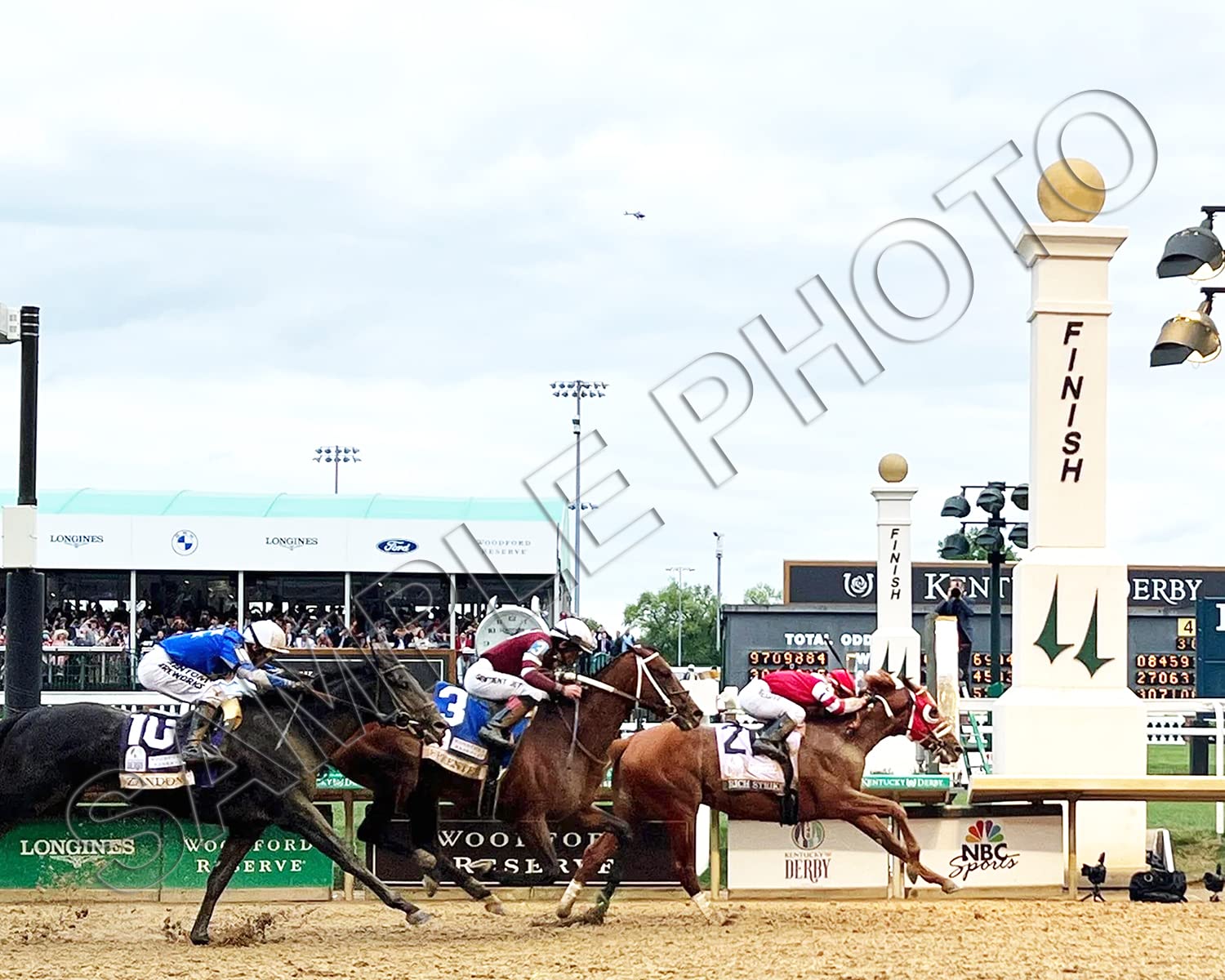 sportsphotosusa rich strike epicenter and zandon 2022 kentucky derby finish 80-1 long shot 8x10 photo