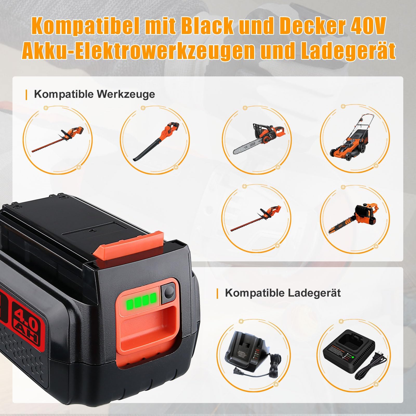 4,0Ah LBXR36 Akku Ersatz für Black & Decker 36V Akkus BL20362 BL2536 LBX1540 LBX2540 LBX2040 LBX36 BL2536-XJ BL20362-XJ, Sicherer und langlebiger