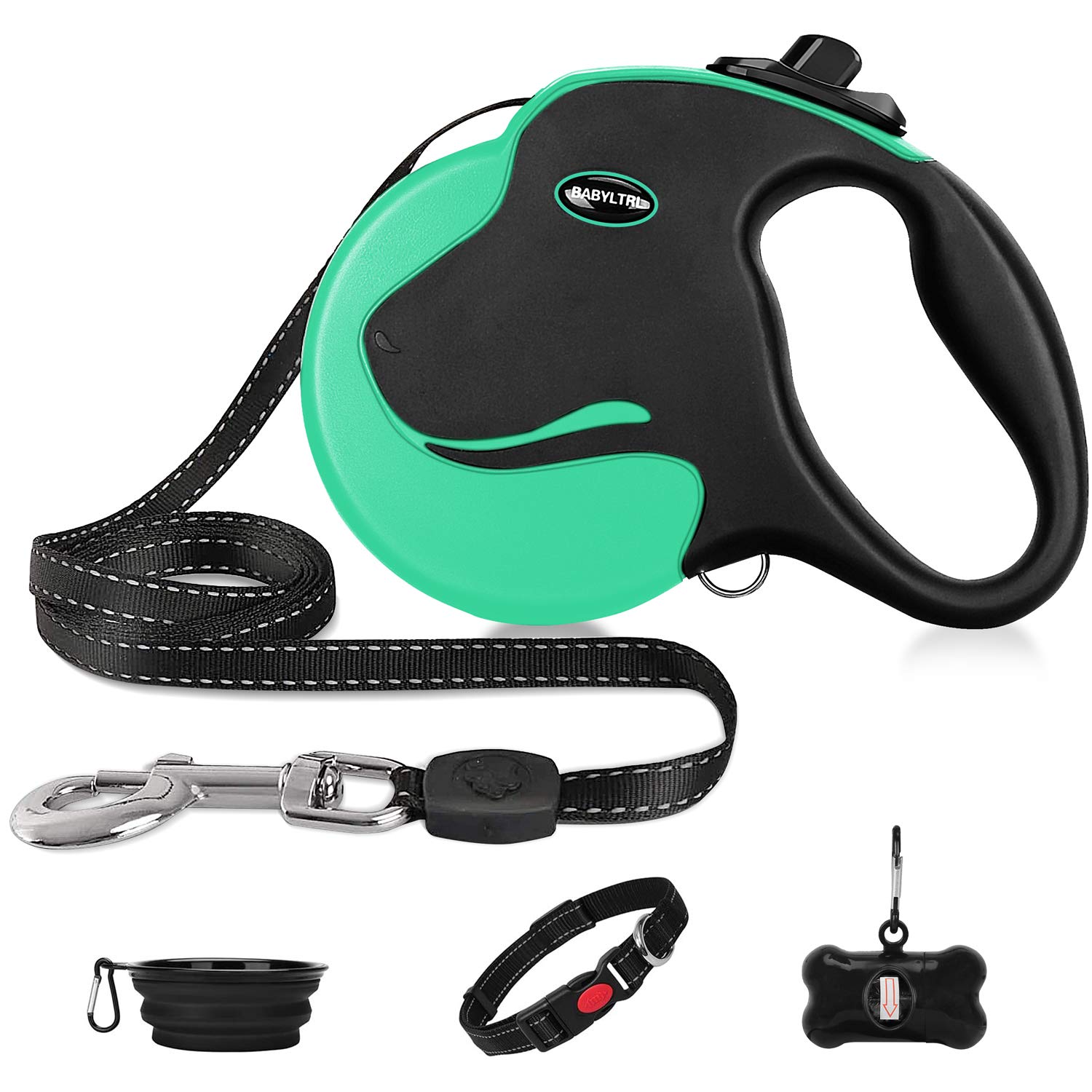 Babyltrl Upgraded Retractable Dog Leash, 360° TangleFree Heavy Duty