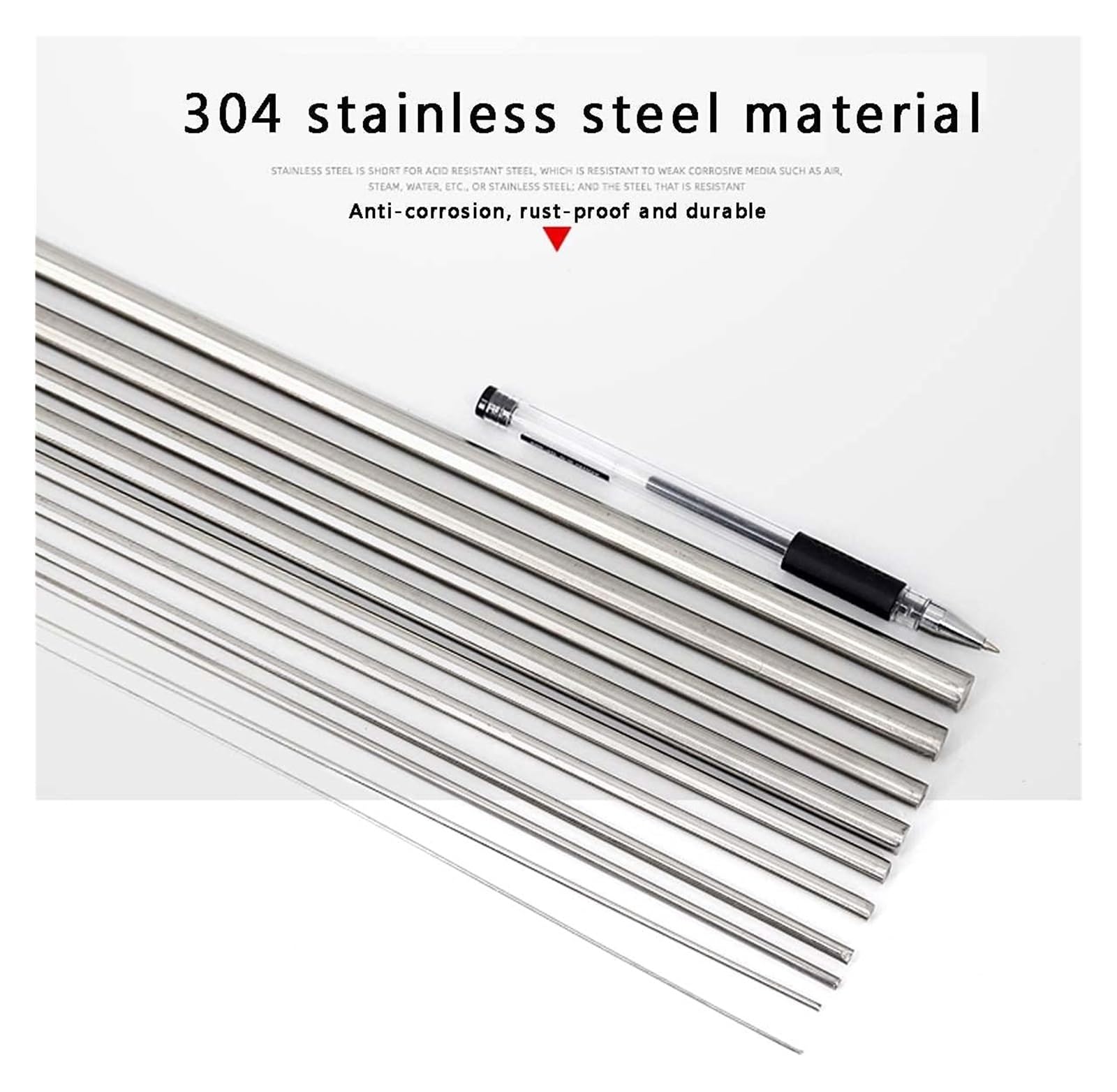 barre in acciaio inox, stock, barre in acciaio 304 Solido tondo asta ampiamente utilizzato in modelli di navi, modelli di auto 200mm/7.9Inch lunghezza 5 pezzi(25mmX20cm)