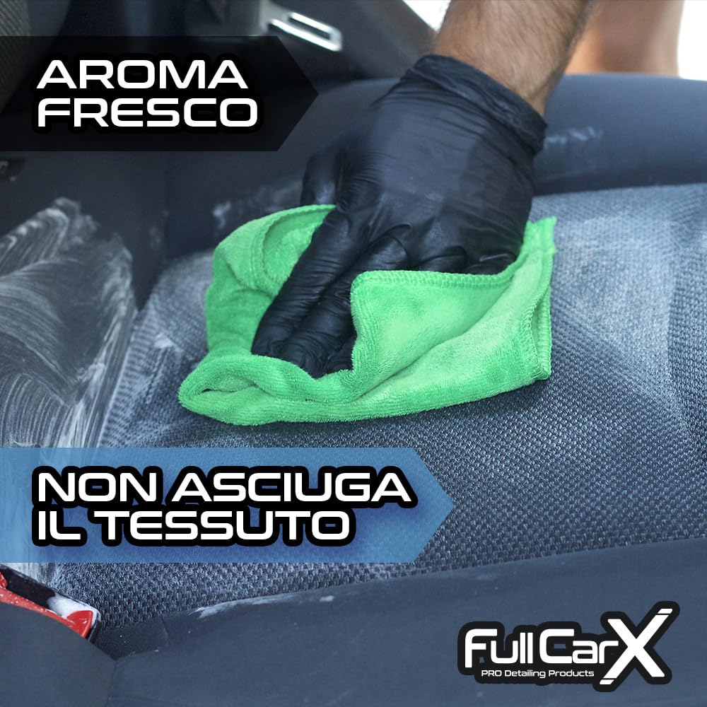 FULLCARX Interior Cleaner 5L Pulizia Sedili Auto Lava Tappezzeria, Rimuove le Macchie, Potente Pulitore Tessuto, Aroma Fresco Neutralizza Odori, Detergente Interni Prodotto Professionale Detailing