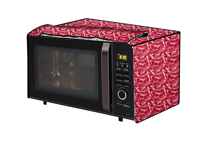 The Furnishing Tree Microwave Oven Cover for Borosil Prima 25 Liter 1500 Watt Convection Oven Toaster Griller (OTG) Frieze Pattern Red