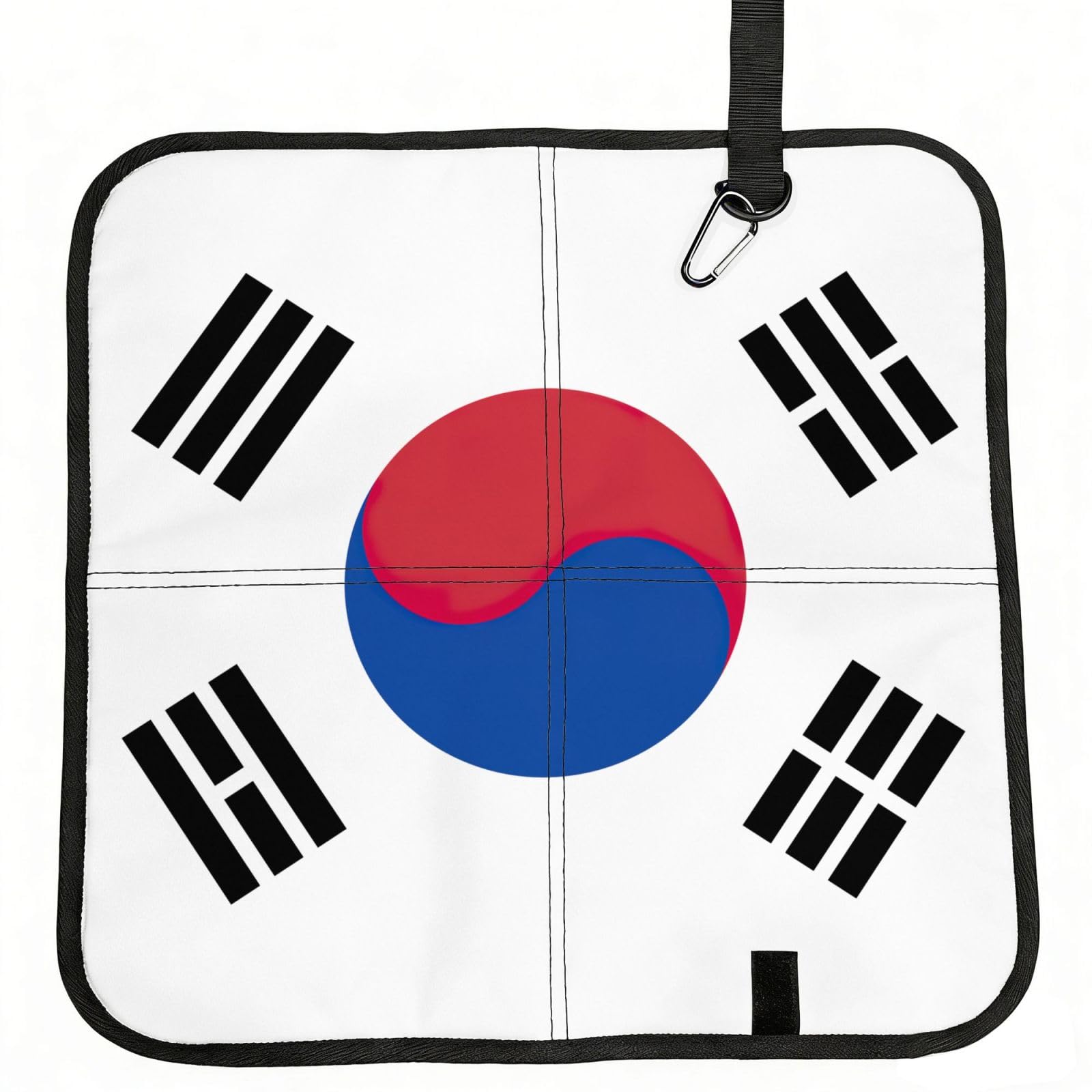 UVBDF Flag Of Republic Of Korea Print Outdoor Sitting Cushion Folding Seat Pad Compact Portable Picnic Bench Cushion Mat