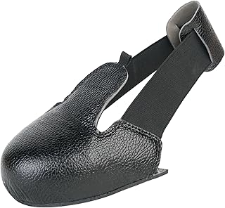 Amagogo 【1個入り】スチールトゥキャップオーバーシューズ スチールトゥカバー つま先シューズカバー フットプロテクター スチール製つま先キャップオーバー 滑り止めソール 調節可能 産業用プロテクター 男女兼用 ビジター用オーバーシューズ 現場訪客用 安全靴用甲プロテクター