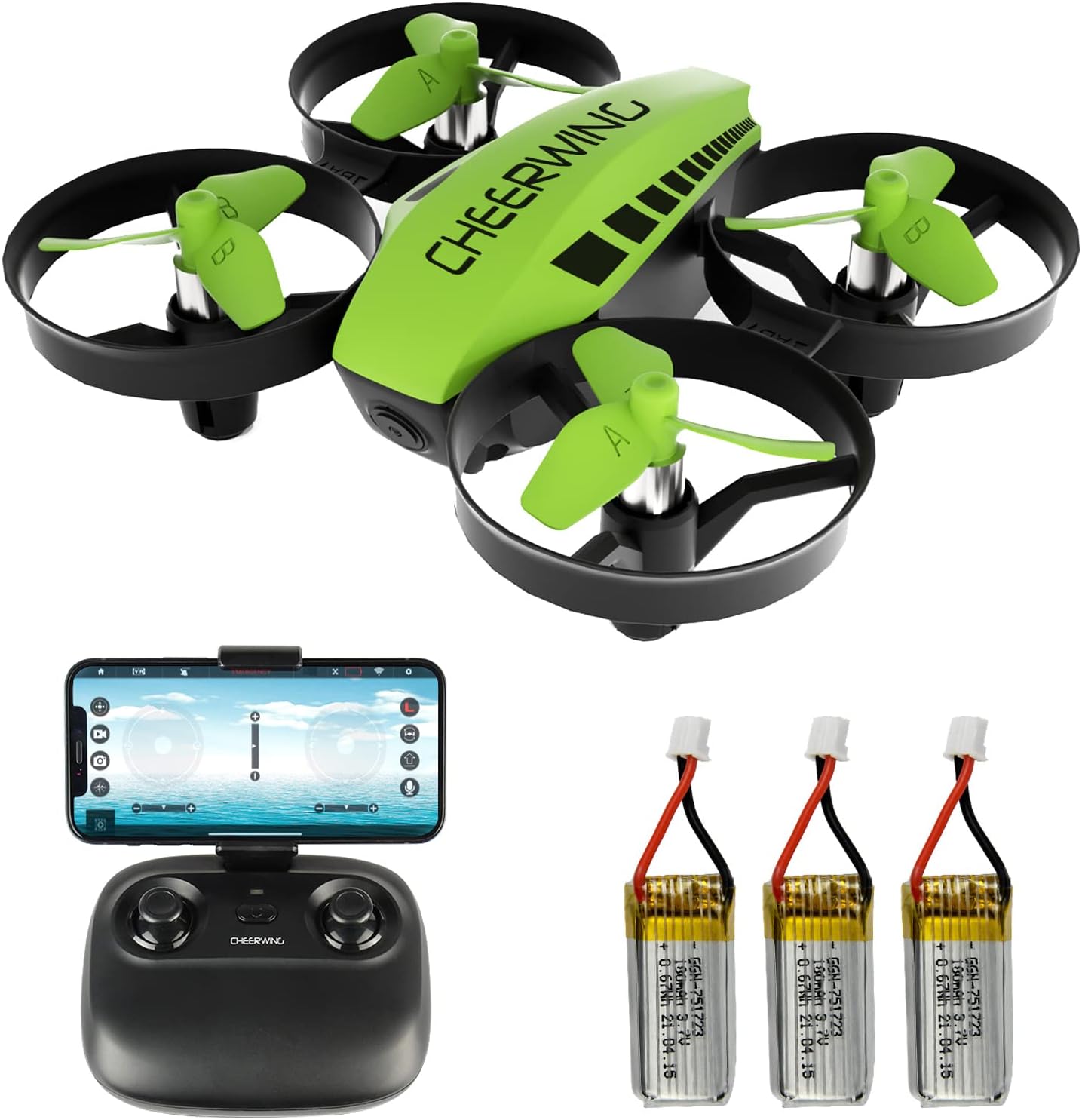 CW10 Mini Drone, WiFi FPV Drone with Camera, RC Drone Toy with Auto Hovering, Voice Control