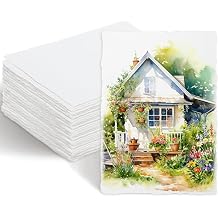 60 Sheets 5 x 7 inch Handmade Cotton Watercolor Paper 160GSM Deckled Edge