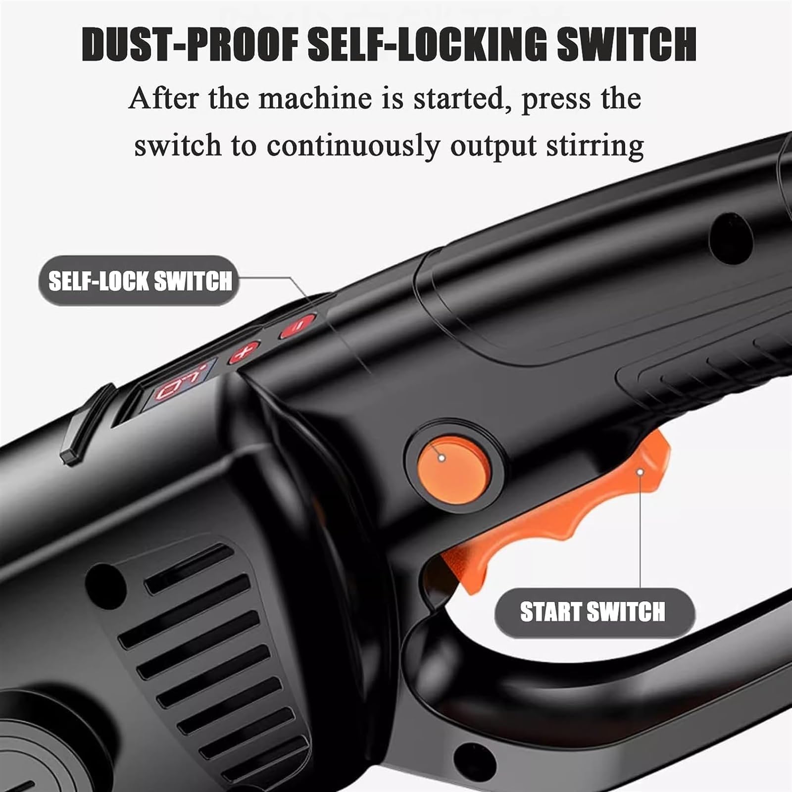 Betoniera elettrica portatile con controllo digitale della velocità a 9 marce, 0-300 giri/min, ideale per miscelare fango, cemento e malta progetti