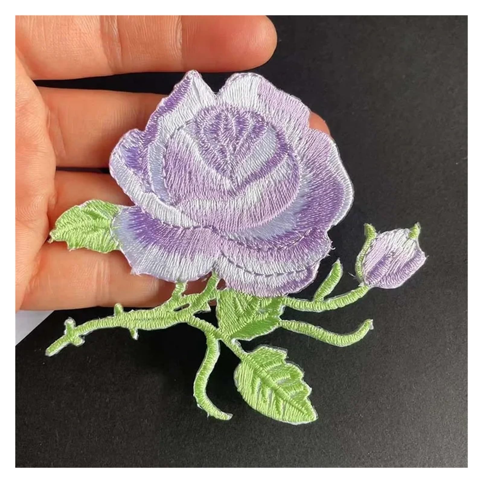 2pc 8,5 * 8CM/Stoff Blume Applique Patch Thermocollant Kleidung Aufkleber, Rose Stickerei Eisen auf Patches Dekoration for Kleidung, Jean(S)