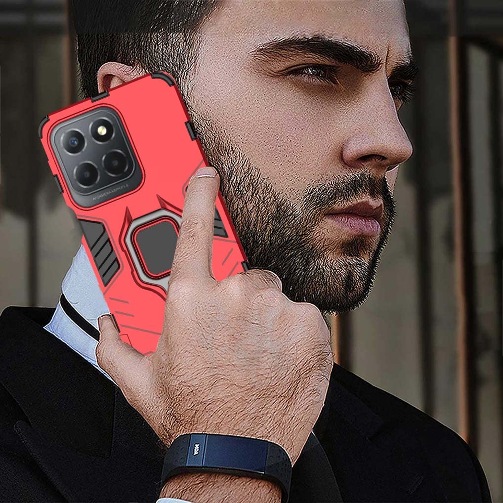 SEAHAI Cover per Honor 70, [Militare Anti-Caduta] Cornice Paraurti in Silicone Morbido Ultra Sottile Custodia, con Supporto Pieghevole Nascosto Kickstand - Blu