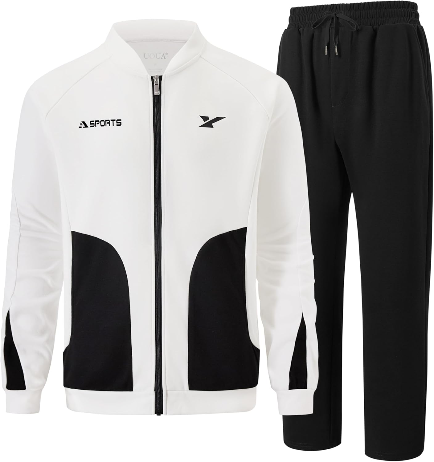 UOUA Mens Tracksuits 2 Piece Set Long Sleeve Sweatsuit Outfits Workout Jogging Suits