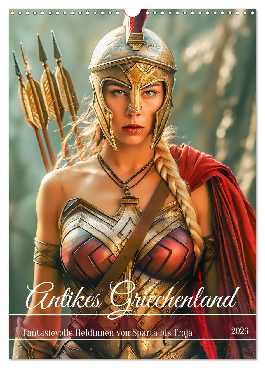 Ancient Greece - Imaginative heroines from Sparta to Troy UK-Version (Wall Calendar 2026 DIN A3 Portrait), CALVENDO 12 Month Wall Calendar โ image 1
