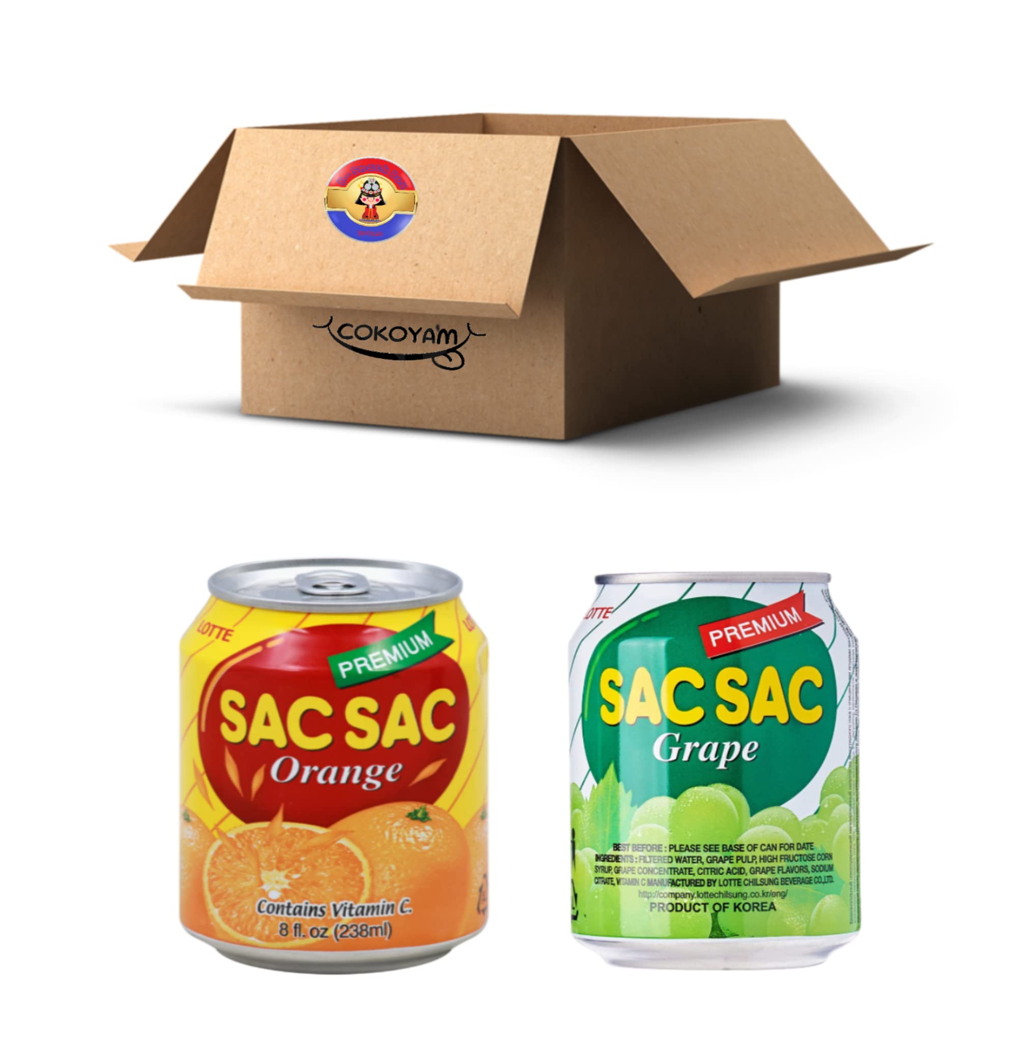 LOTTE SAC SAC Orange Grape COCO Grape Variety Package Best Lunch Box Hea