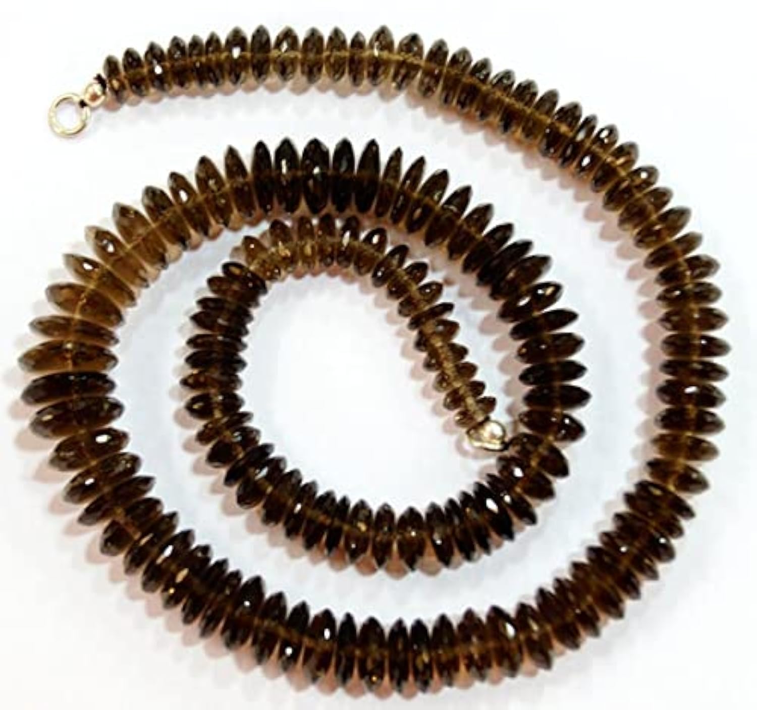Collier quartz fumé perle facettée 6 12 mm LKBEADS collier complet en gemme