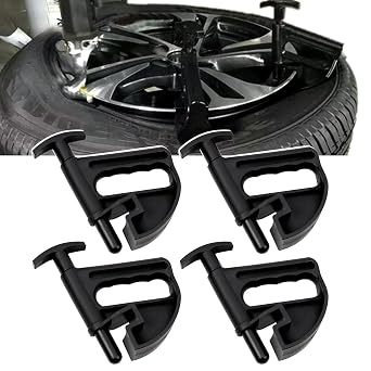 Sporacingrts 4 قطع مركز تغيير الإطارات أداة مثبط الحافة النايلون الإطارات المشبك إسقاط مركز أداة تغيير الإطارات تغيير عجلة تغيير متوافق مع معظم العجلات
